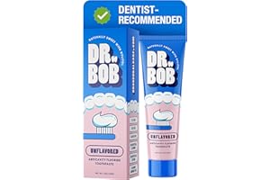 Dr. Bob Unflavored Anticavity Fluoride Toothpaste for Kids, Dentist-Recommended Toothpaste Gel with Xylitol for Sensitive Teeth, SLS-Free, Children and Adult Oral Care, 4 oz., 1-Pack