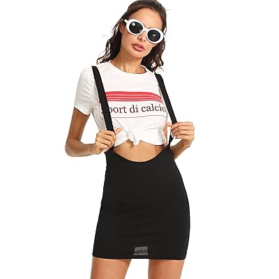Women's Bodycon Mini Overall Suspender Skirt by Uganda Ubuy