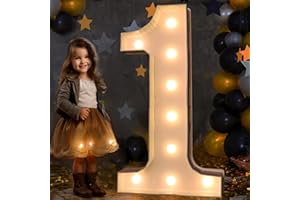 LEDIDO 3FT Marquee Light Up Numbers, Marquee Numbers for Birthday Decoration, Mosaic Number Frame Large Light Up Numbers for First 11st 21st 31th Birthday Anniversary Decoration, Big Marquee Number 1