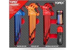 TOPEX 38Pcs Allen Key Set Hex Key Allen Wrench Folding Hex Key Ball End Metric/SAE/Star
