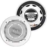 6.5" Marine and Spa Waterproof Speakers, High-Fidelity Sound, UV and Corrosion Resistant for Boats, RVs, Cars, Hot Tubs (White)