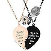 MJartoria BFF Necklace for 2-Valentines Heart Matching Necklace Best Friends Pendant Friendship Necklace Set of 2 Gifts for Women