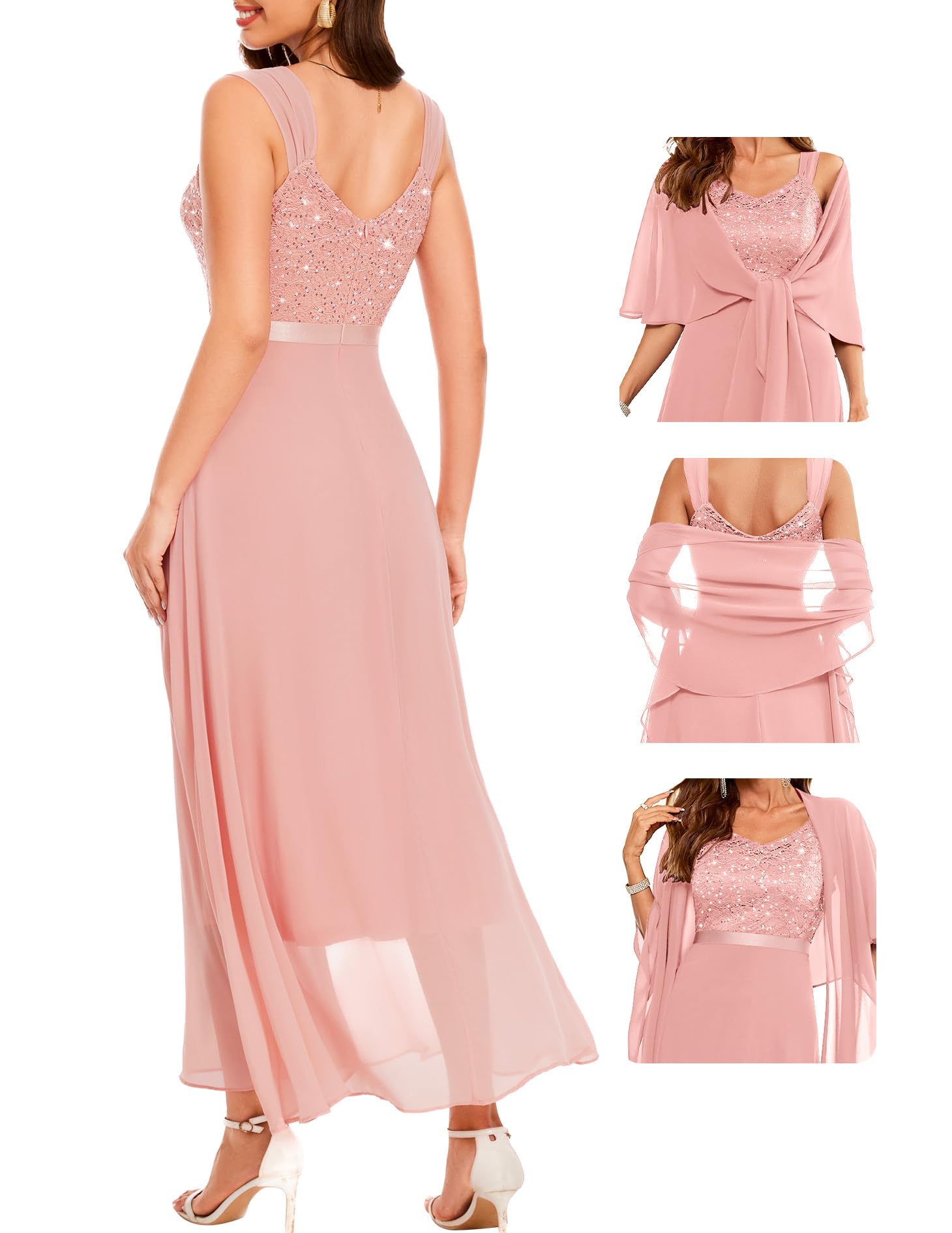 BeryLove Women Sequin Evening Formal Party Dress