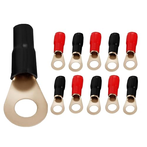 InstallGear 4 Gauge AWG Tinned Pure Copper Lugs Ring Terminals ...