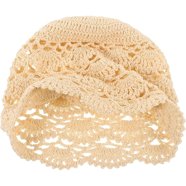 2 Berretti Slouchy All'uncinetto Per Donna – Floreali, Nero E Beige, Taglia M/L (54-56 Cm)