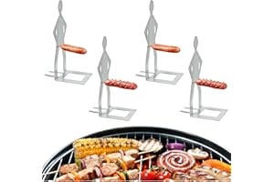 Cathy Doll Funny Hot Dog Holders for Grilling BBQ Stand Man Stainless Steel Hotdog and Sausage Holders, Portable Hot Dog Roaster, Funny BBQ Sausage Holder, Ideal for Camping and Party Gifts (4-Pack)