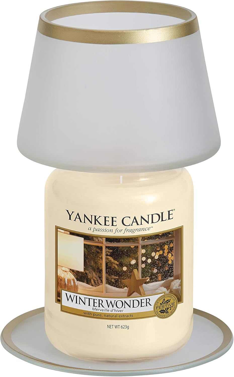 Yankee Candle Frosty Large Shade and Tray Amazon.co.uk Kitchen & Home