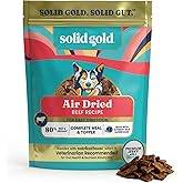 Solid Gold Air Dried Dog Food Toppers for Dry Food - Healthy Dog Treats w/Real Beef & Superfoods - Serve as a Complete Meal, Topper or Treats - Supports Muscle Growth, Immunity & Digestion - 1lb