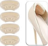 VivoFoot 4mm Heel Grips Anti-Slip Cushions for Shoes Beige 4 PCs