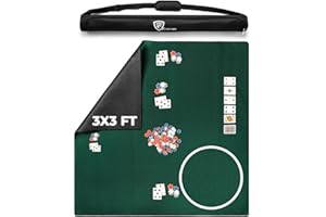 Feltectors Board Game Mat for 36 x 36 in Tables, Mahjong Mat with Carrying Bag, Neoprene Playmat, Table Cover for Board Games, Tile, Poker, RPG and Dominoes - Green