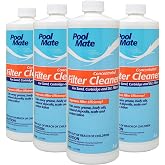 Pool Mate 1-Quart 4-Pack Concentrated Pool Filter Cleaner, Made in USA | Greatly Improves Filter Life and Efficiency, For use with Sand Filters, Cartridge Filters, and Diatomaceous Earth Filters