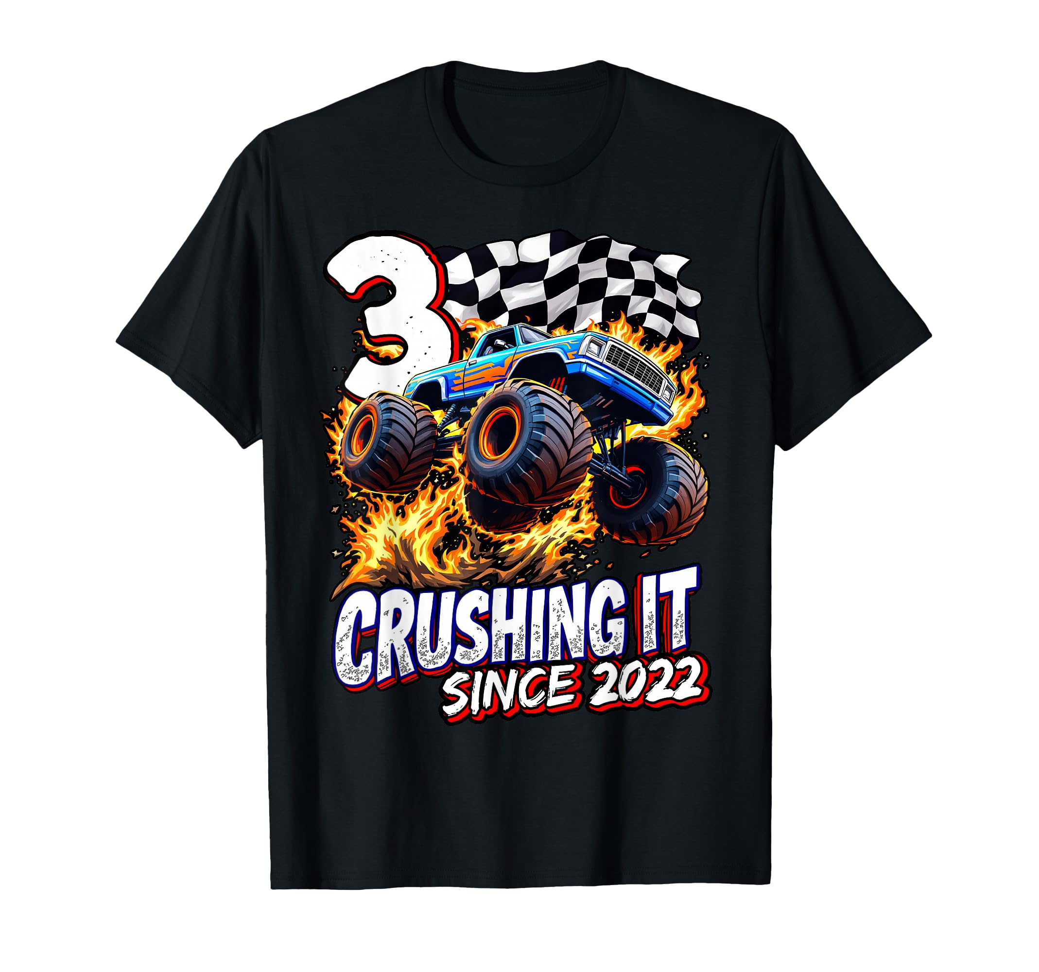 Photo 1 of Birthday Monster Truck 3 year Old Boys 3rd Party Born 2022 T-Shirt