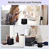 Wandering Nature Small Makeup Bag Vegan Leather, Black, 12x5x12 cm view 5