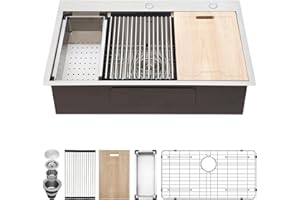 30 Kitchen Sink Drop In - Kichae 30 x 22 Drop Sink Stainless Steel 16 Gauge Ledge Workstation Single Bowl Topmount Over Mount Kitchen Sink Basin