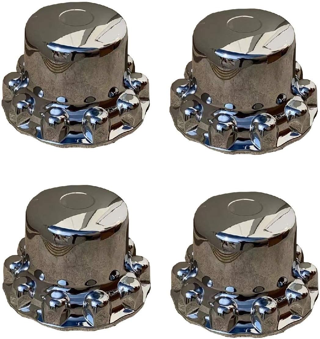 Chrome semi Truck 4pcs one Piece hubcaps for Rear Wheels