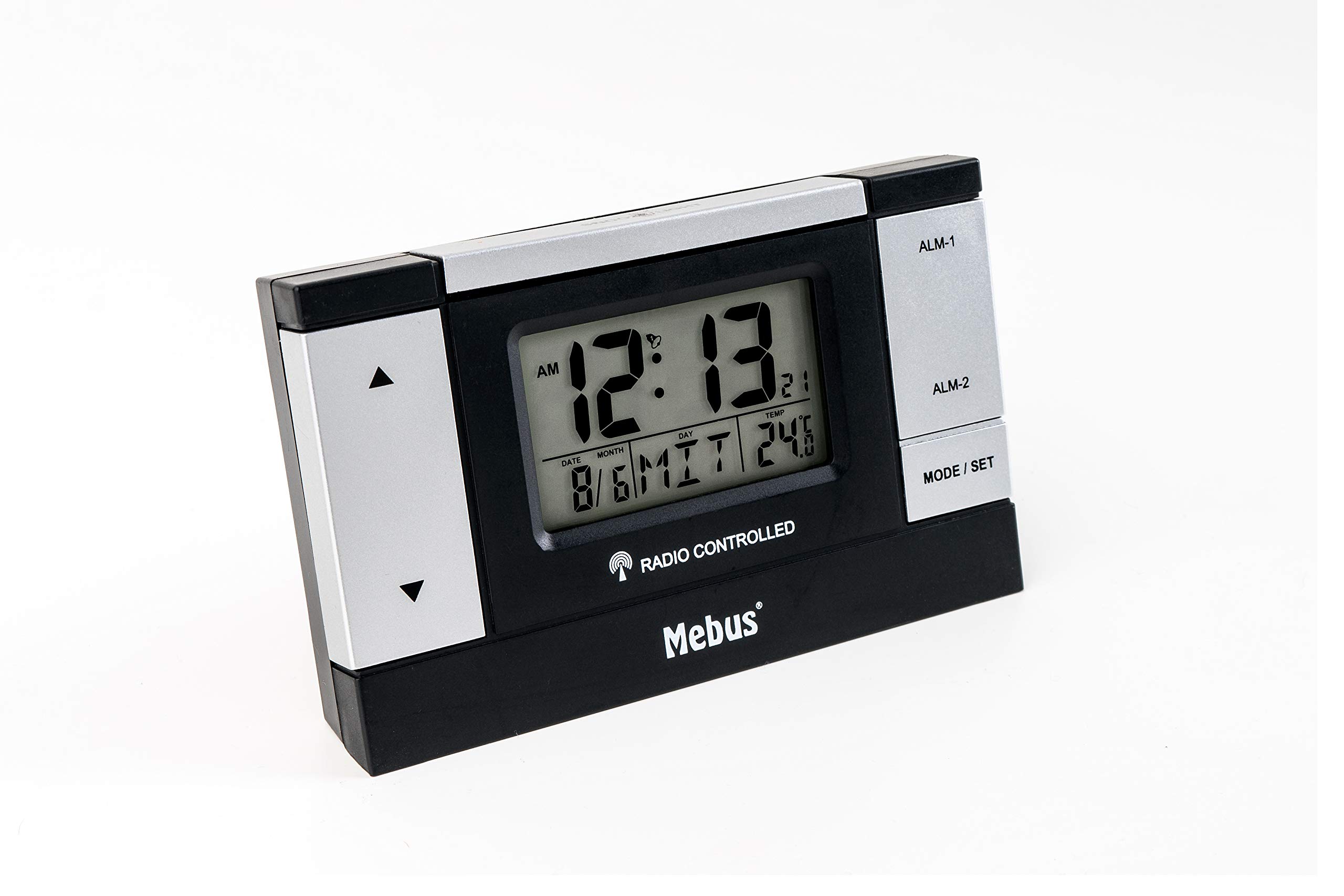 Mebus 51059 Alarm Clock LCD Display, Black, Silver