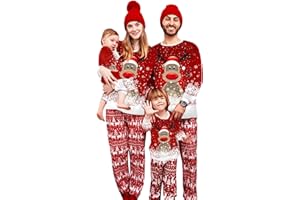 OAKFashion Christmas Family Pajamas Holiday Christma Pajama Family Matching Pjs Set Sleepwear Xmas Jammies