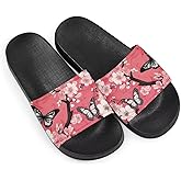 GETELINSENG Flower Print Sandals for Women Slide Sandals Casual Lightweight Non Slip Summer Slippers