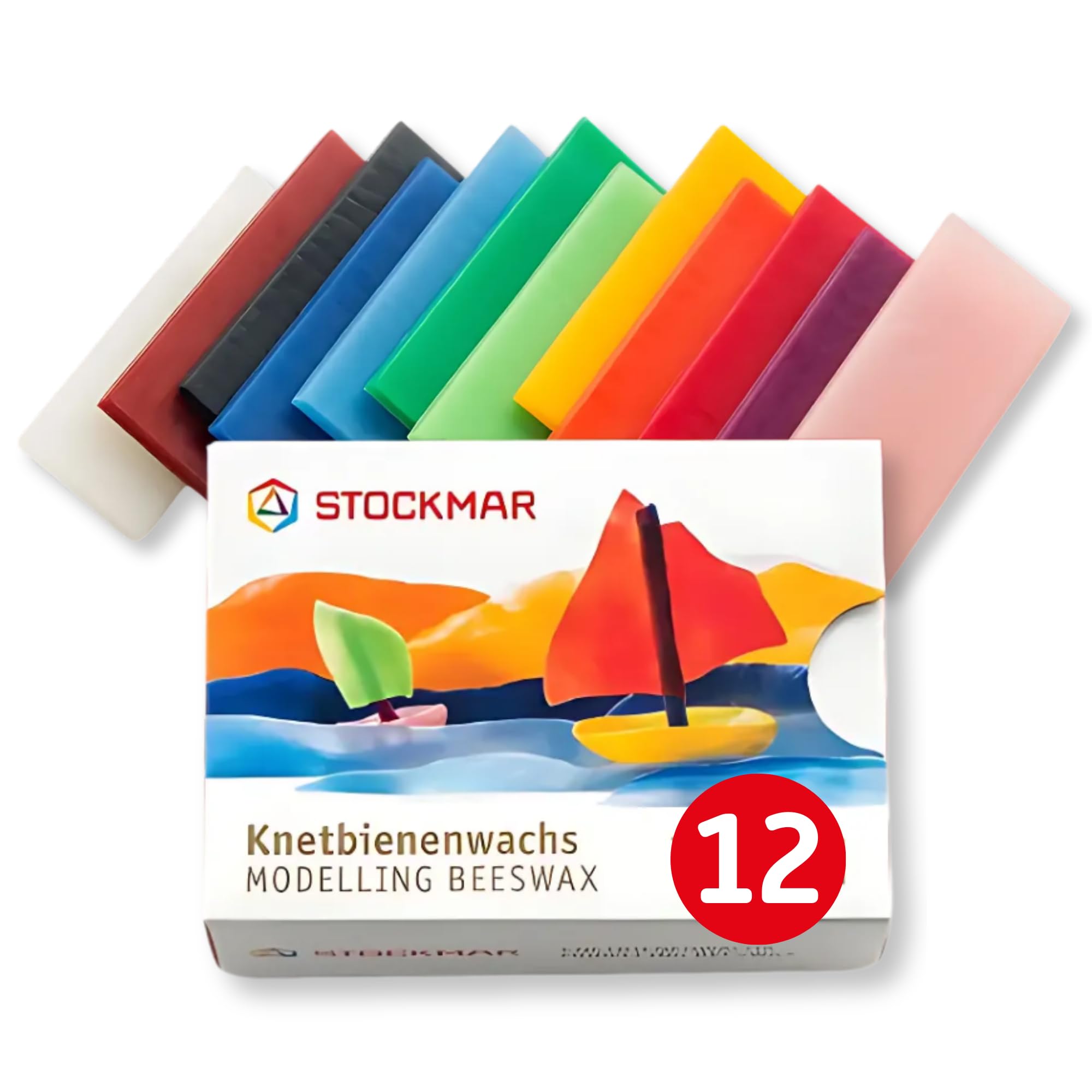 Stockmar 51200 Kneading Beeswax, 100 x 40 mm, 12 Colours