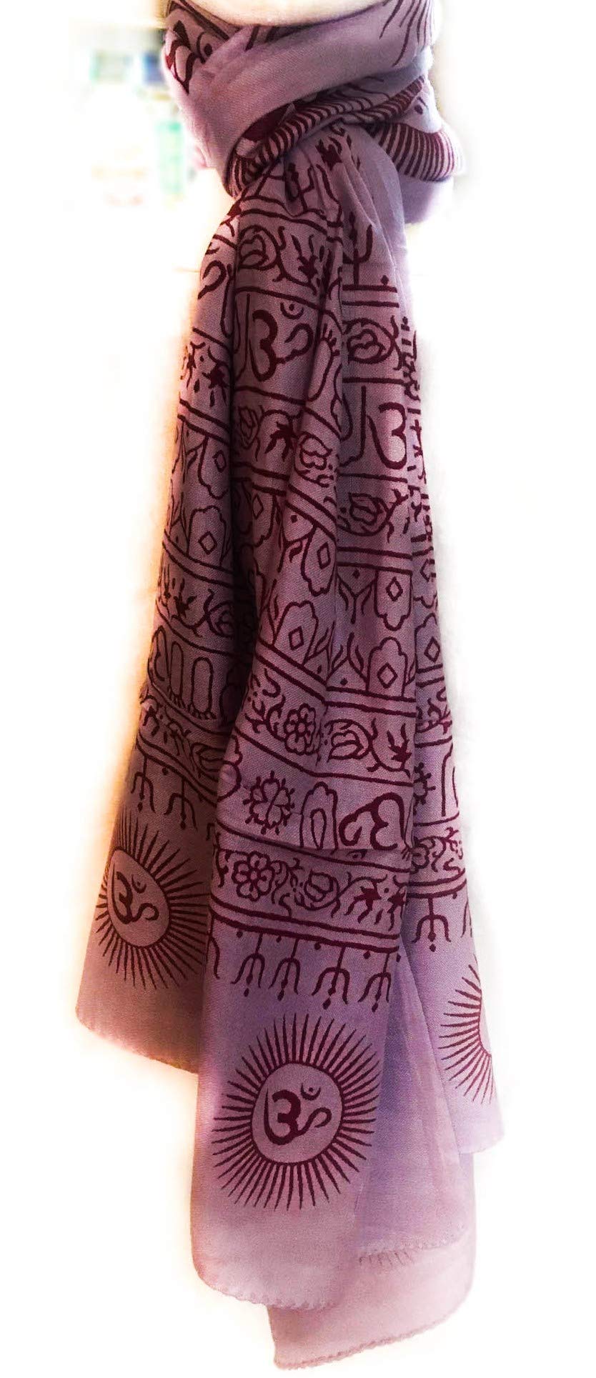 Om mantra scarf/shawl Large size (lilac)