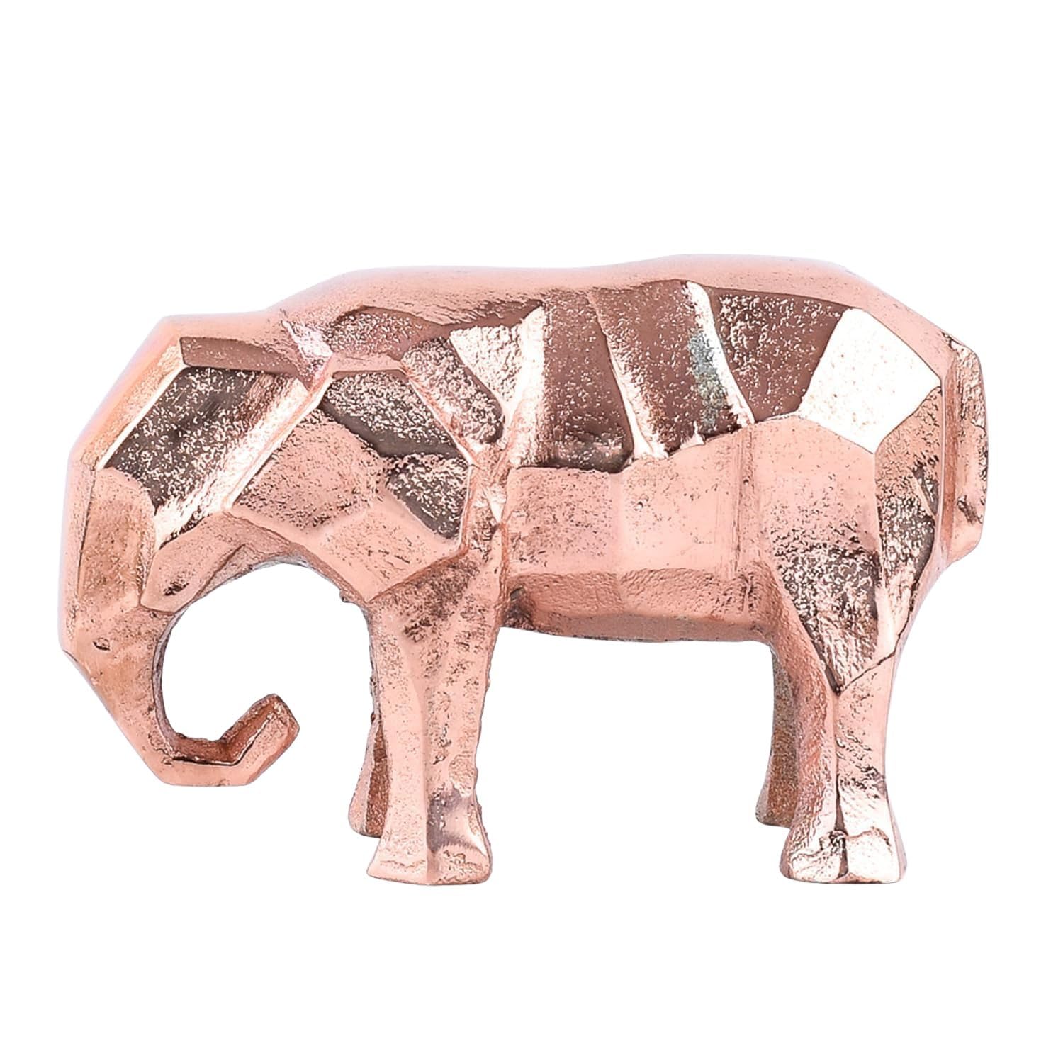 Marrakesh Decorative Figurines Made of Aluminium Elephant Copper 19 cm Large Animal Figures Sculpture Table Decoration