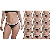Sexy Basics Womens Multi Packs Bikini Panties Cotton-Spandex Lace Underwear/Ultra-Soft Cotton Stretch Underwear