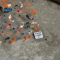 Red Koi Fish Nail Art Sticker Decals Lucky Goldfish