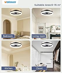 VOLISUN 13 inch Small Ceiling Fans with Lights and