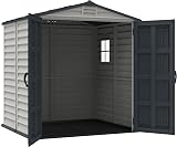 Duramax StoreMate PLUS 6x6 Plastic Garden Shed with Heavy-Duty Floor Dark Grey view 7