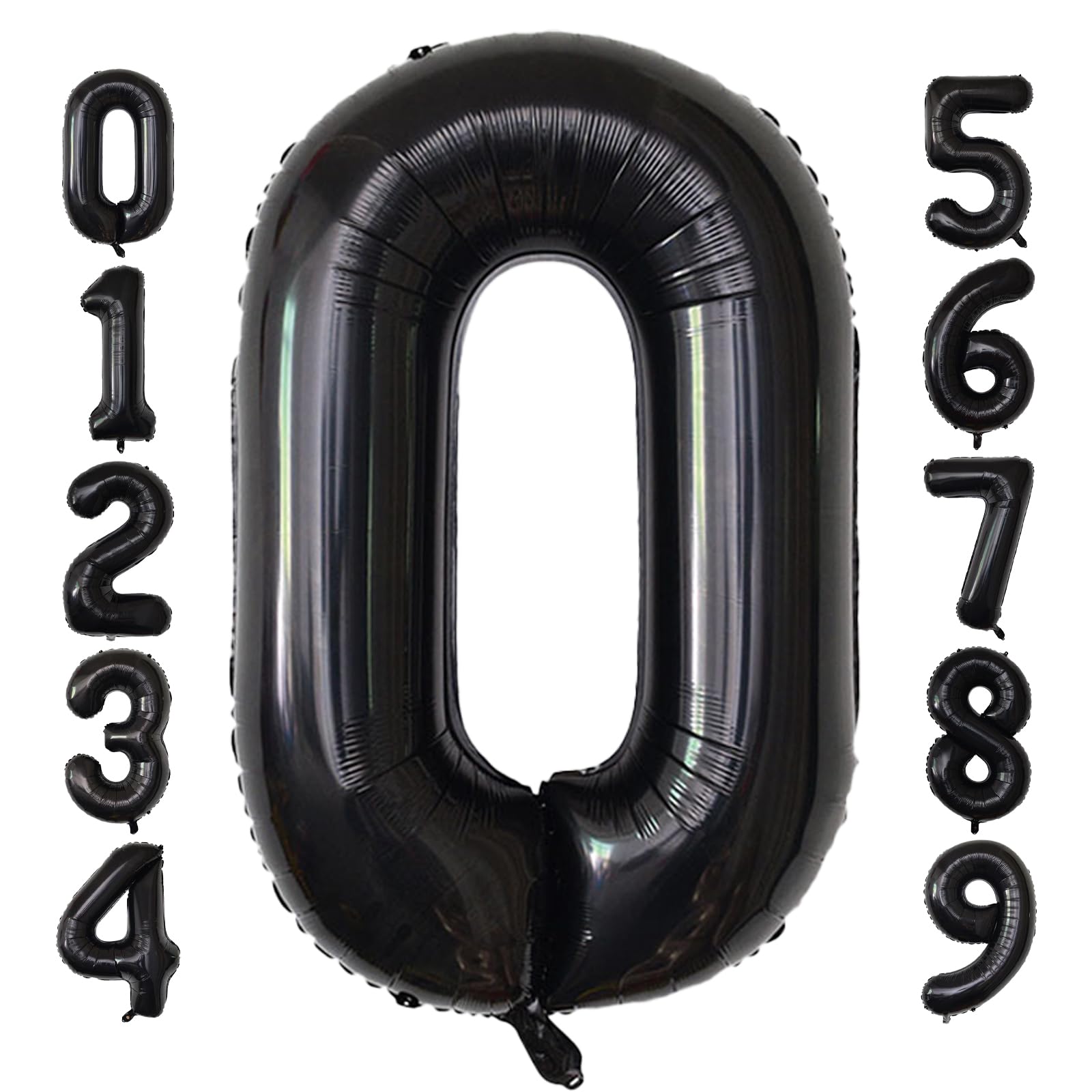 Photo 1 of 40 Inch Giant Black Number Balloons, Helium Mylar Foil Number Balloons for Birthday, Number 0 Balloon for Party Celebration Decorations Graduations Anniversary Baby Shower Photo Shoot