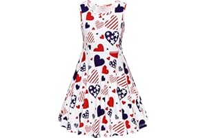 JESKIDS Little Girls Unicorn Dress Sleeveless Casual Twirl Dresses Print Sundress