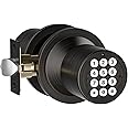 Keypad Door Lock with Handle, Door Knob with Keypad, Keyless Entry Lock with Code for Bedroom Front Door Garage Home Apartment, Oil Rubbed Bronze