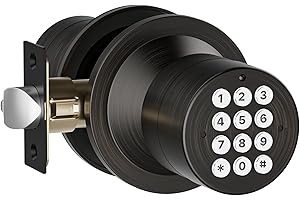 HIDALIFE Keypad Door Lock with Handle, Keyless Entry Door Lock, Door Knob with Keypad, Door Lock for Bedroom, Door Knob with Lock for Front Door Garage Home Apartment, Oil Rubbed Bronze