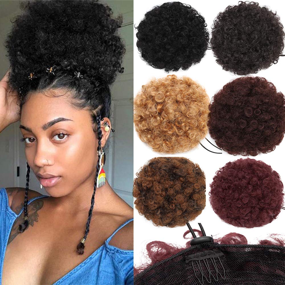 Amazon Com Afro Puff Drawstring Ponytail Wrap Synthetic Short