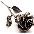 MakuliSmit Handcrafted Bronze Metal Rose - Solid Gift of Everlasting Love - 8th 19th Wedding for Her