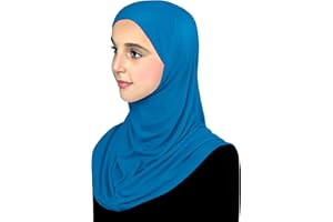 MIDDLE EASTERN MALL Cotton Hijab for Girls Amira Muslim Kids Head Scarf Ready to Wear Easy Instant