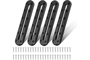 PIHIL 9 in Kayak Track Mount, Kayak Rail Track,Kayak Low Profile Gear Track for Fishing Rod Holder, Cup Holder, Paddle Holders, Anchor Cleats,Kayak Track Accessories,12 Holes, 4 Pieces