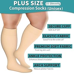 BLUEENJOY 3 Pack Plus Size Compression Socks for