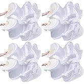 HPLWJO 4 Pairs Artificial Silk Belly Dance Bamboo Fans,1.8 Meter/ 5.91 ft Long Belly Dance Silk Fan,Folding Imitated Silk Fans for Dance Dancer Women Dancing Show
