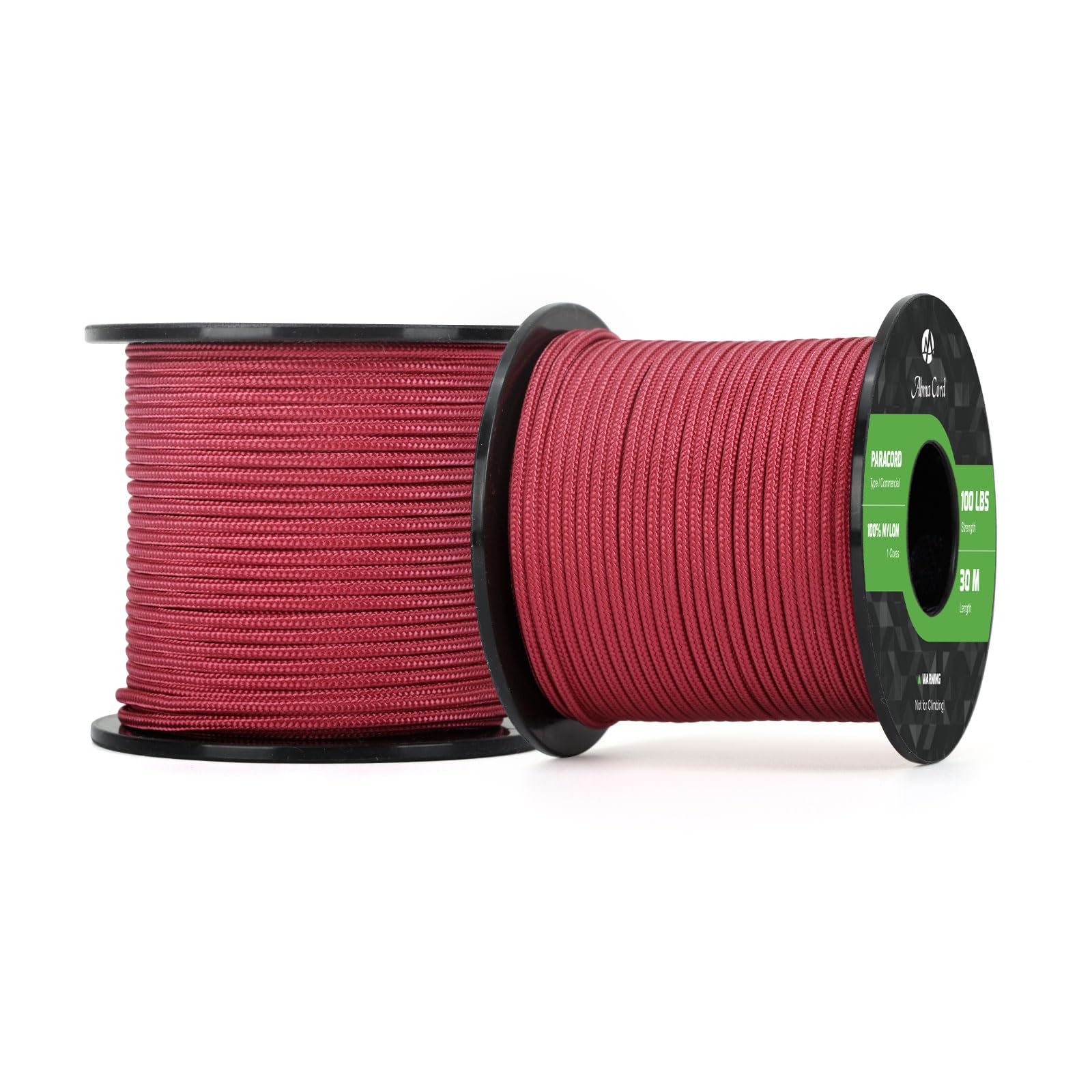Abma Cord Paracord 100 lbs 2mm 100% Nylon 30M - Burgundy