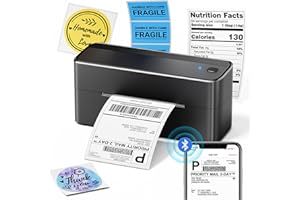 Phomemo Bluetooth Shipping Label Printer, 241BT 4X6 Wireless Thermal Label Printer for Small Business, Labels Printers for Shipping Package, Compatible with iPhone, Android, Amazon, Shopify, Black