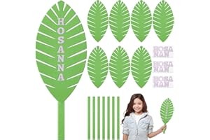 Vertintong 24 Sets Palm Sunday Crafts for Kids Easter Palm Leaf Religious Bible Craft Kits Felt Leaves Decor Easter Scratch Arts for Children Fun Home Activities Classroom School Party Decor