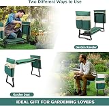 Uten 2-in-1 Garden Kneeler Seat with Handles & Tool Bag, Foldable view 3