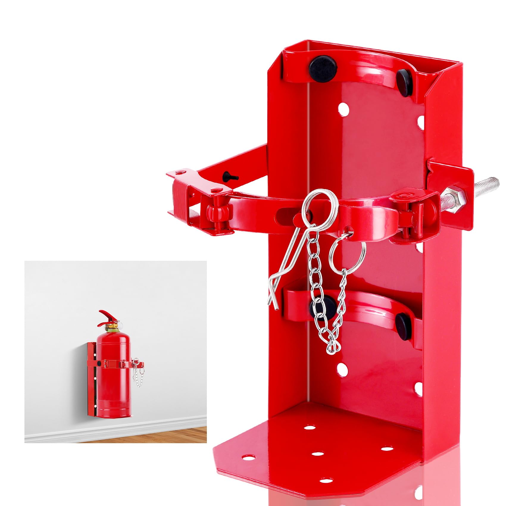 Photo 1 of ??????? Heavy Duty Fire Extinguisher Bracket?Wall Mount Fire Extinguisher Holder-St12 Steel, Fit 10 Lb Dry/5 Lb Co2 Extinguisher for School Vehicle Boat Truck Replace amerex 809, 3-Yr Service