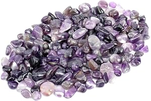 ZenQ 1 lb Amethyst Tumbled Stone Chips Crushed Natural Crystal Quartz Pieces