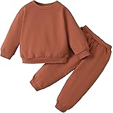 DEFAHN Toddler Baby Boy Girl Clothes Solid Tshirt Short/Long Sleeve Top Pants 2PCS Summer Baby Outfit Set Sweatsuit