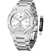 OLEVS Watch for Men Business Diamond Easy Read Men's Wristwatches Analog Luxury Date Stainless Steel Waterproof Luminous Dress Mens Watches