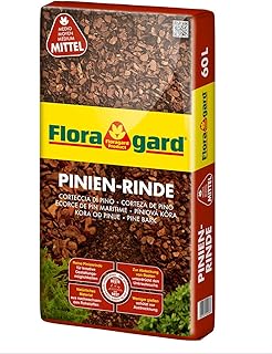 Floragard Mulch Pinienrinde 15-25 mm 60 L • mittel • dekorativer Bodenbelag • unterdrückt Unkrautwuchs • naturbelassen • für mediterranes Flair