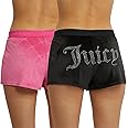 Juicy Couture Velvet Fleece Shorts 2 Piece Designer Pajama Set for Women, 2-Pack Sleep and Lounge Shorts
