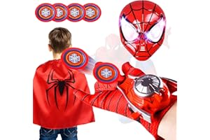 Licputalch Superhero Toy for Boys with Superhero Man Capes and LED Mask, Superhero Toys and Costume Gloves, Halloween Christmas Gifts for Kids Ages 4-6 and Up